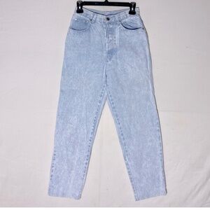 Vintage Jonny Q Light Wash High Rise Tapered Leg Mom Jeans 25